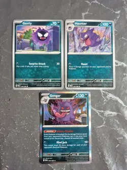 Gengar 050/088 Perfect Order Black Star Holo Rare Pokemon TCG + Ghastly Haunter - Image 1