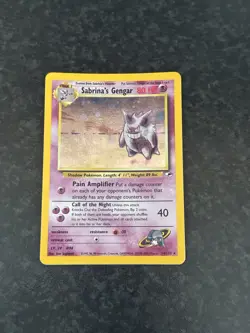 Pokemon TCG Sabrinas Gengar 14/132 Gym Heroes Holo Rare Card - Image 1
