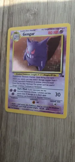 Pokemon Gengar TCG Fossil Holo Card 5/62 Unlimited Holo Rare - Image 2