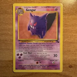 Gengar 20/62 Fossil Rare Non Holo Unlimited Pokemon TCG WOTC Vintage - LP - Image 1