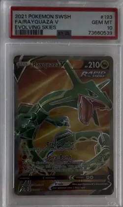 🔥PSA 10 RAYQUAZA V 193/203 FULL ART EVOLVING SKIES POKEMON 🔥 - Image 1