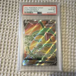 Pokemon TCG Rayquaza V 193/203 Evolving Skies Full Art PSA 10 EN - Image 1