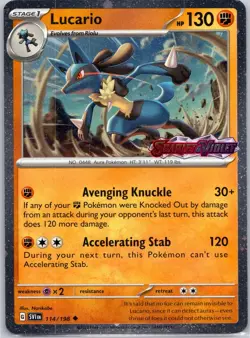 Lucario (Scarlet & Violet Stamp) Holo Miscellaneous Cards & Products #114/198 NM - Image 1