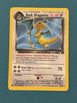 Dark Dragonite Non-Holo Card 22/82 MP - Image 1