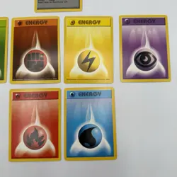 Pokemon Shadowless Lot of 7 Shadowless Base Set Energy Cards LP Complete Set - Image 3