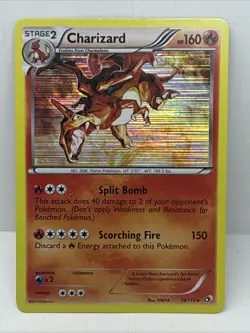 Pokemon TCG Charizard Legendary Treasures Holo Rare Card 19/113 MP - Image 1