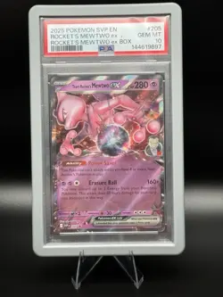 Pokemon TCG PSA 10 2025 EN Rocket's Mewtwo ex 205 SV Promo Cards Holo - Image 2