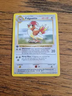 Pidgeotto 22/102 1st Edition Base Set Shadowless Pokemon Card WOTC MINT - Image 1