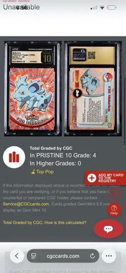 LP Nidorina #30 Pokemon 1999 Topps Edition Series 1 Pristine 10 Card POP 4💥 - Image 2