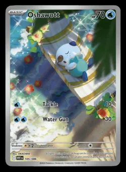 Oshawott - 105/086 - Illustration Rare - White Flare - Pokemon Card - NM/M - Image 1