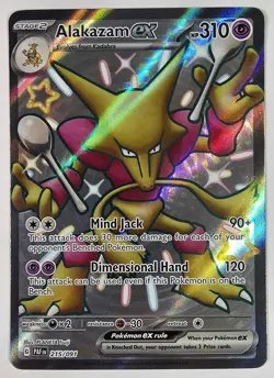 Pokemon Card TCG - Alakazam ex 215/091 Ultra Rare Shiny Paldean Fates Near Mint - Image 1