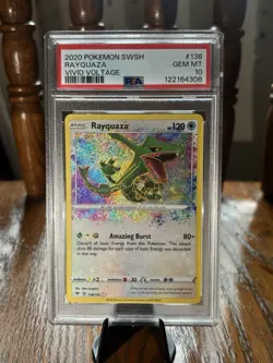 PSA 10 Rayquaza 138/185 SWSH04 Vivid Voltage Amazing Rare Holo ENG 2020 - Image 1