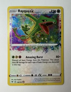 Pokemon Co Rayquaza 138/185 SWSH04 Vivid Voltage Amazing Rare Holo Eng 2020 - Image 1