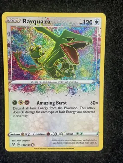 Pokemon TCG Rayquaza Vivid Voltage 138/185 Holo Amazing Rare - Image 1