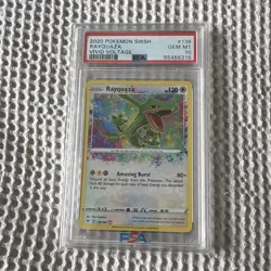 Pokemon TCG Rayquaza 138/185 SWSH04 Vivid Voltage Amazing Rare Holo PSA 10 - Image 1