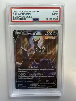 2021 Pokemon Umbreon V 189/203 Ultra Rare Full Alt Art Holo Trading Card Game - Image 1