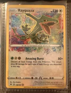 Pokemon TCG Rayquaza Amazing Rare 138/185 Vivid Voltage Holo English 2020 - Image 1