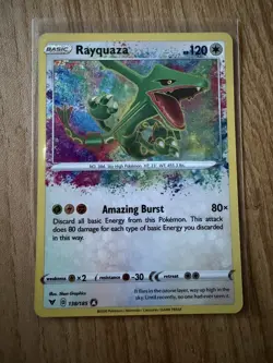 Rayquaza: 2020 Pokemon Vivid Voltage Rayquaza 138/185 Amazing Rare Holo NM - Image 1