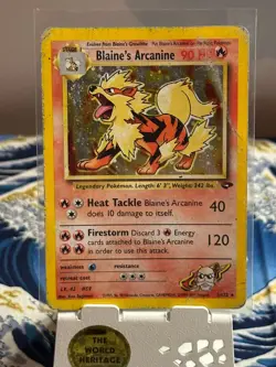 Pokemon TCG Gym Challenge Blaine's Arcanine Holo Rare Card 1/132 LP 1999-2000 - Image 1