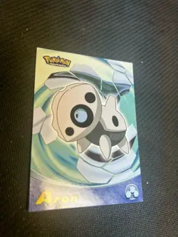 Topps Blue Label Pokemon Aron Die-Cut Embossed Evolution Card 2003 - Image 2