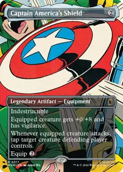 x1 Captain America's Shield (0317) - Foil - Borderless R MTG Marvel Super Heroes - Image 1