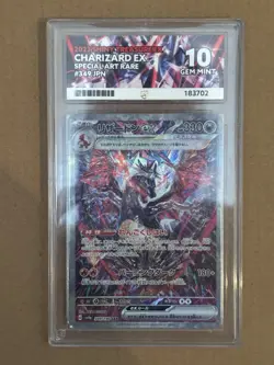 Pokemon TCG Charizard EX 349/190 SAR Shiny Treasure SV4A 2023 ACE 10 - Image 4
