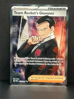 Team Rocket's Giovanni 225/182 Ultra Rare Destined Rivals Pokemon Holo Near Mint - Image 1