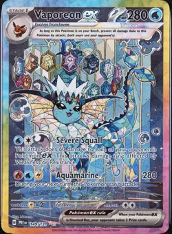 Vaporeon ex 149/131 Prismatic Evolutions Special Illustration Rare Pokemon TCG - Image 1