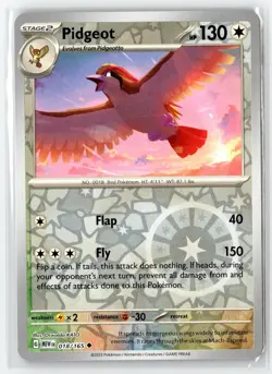 Pidgeot 018/165 Uncommon 151 Pokemon Reverse Holo Near Mint - Image 1