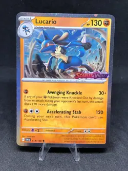 Pokemon TCG Lucario 114/198 Scarlet & Violet Stamped Holo Rare NM - Image 1