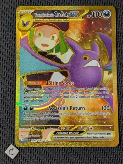 Team Rocket's Crobat ex 242/182- Destined Rivals Gold Holo Pokemon TCG NM - Image 1