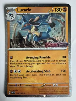 Cosmo Holo Lucario 114/198 Scarlet & Violet Stamped Promo Pokemon TCG - Image 1