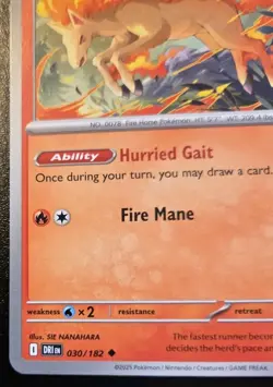 Rapidash 030/182 Uncommon Scarlet & Violet: Destined Rivals Pokemon TCG - Image 4