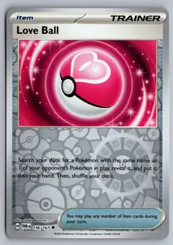 Love Ball 156/167 REVERSE HOLO Uncommon Twilight Masquerade Pokemon Near Mint - Image 1