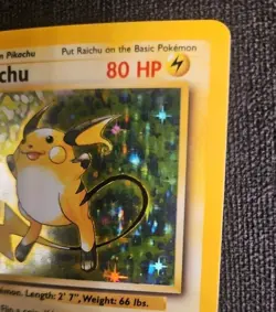 Pokemon Raichu Holofoil TCG 1999 014/102 Holo Rare Base Set - Image 3