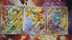 Pokemon First Partner Series 2 - Johto Starter Set Chikorita Cyndaquil Totodile - Image 1