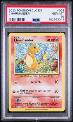 PSA 10 GEM MINT Charmander 001/034 CLC Classic Box Holo Rare Pokemon TCG 2023 - Image 1