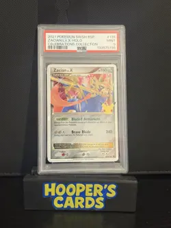 2021 POKEMON SWSH PROMO CELEBRATIONS COLLECTION #135 ZACIAN LV.X-HOLO PSA 9 MINT - Image 1