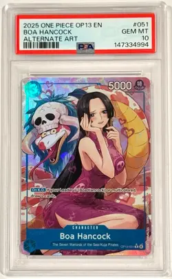 2025 One Piece Boa Hancock OP13-051 Alternate Art PSA 10 English Seven Warlords - Image 1