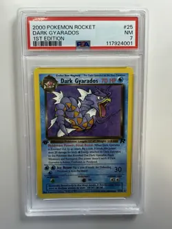 2000 Pokemon Dark Gyarados 25/82 Team Rocket Non-Holo Trading Card Game PSA 7 - Image 1