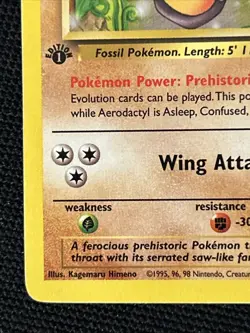 Pokemon Aerodactyl 16/62 (1st Edition) Fossil Regular - Image 2