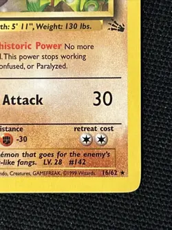 Pokemon Aerodactyl 16/62 (1st Edition) Fossil Regular - Image 5