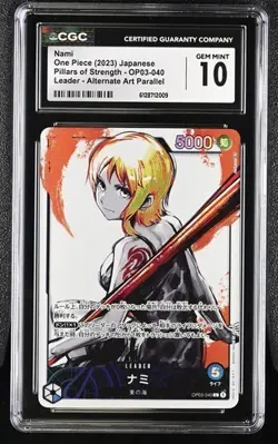 CGC 10 JAPANESE ONE PIECE 2023 NAMI OP03-040 ALTERNATE ART - Image 1
