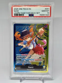 2025 ONE PIECE LEARN TOGETHER DECK SET #041 NAMI PSA 10 - Image 1