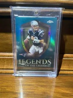 2025 Topps Chrome Legends of the Gridiron Tom Brady #LOG-9 Aqua Refractor /199 - Image 1