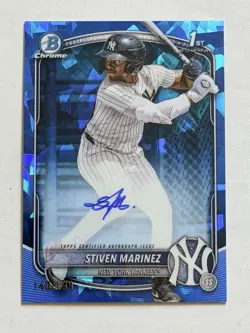 2025 Bowman Chrome Sapphire 1st Auto Stiven Marinez #CPSA-SMA /199 Yankees - Image 1