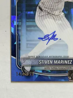 2025 Bowman Chrome Sapphire 1st Auto Stiven Marinez #CPSA-SMA /199 Yankees - Image 2