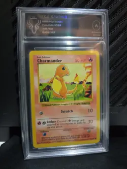 TCG A Charmander 46/102 Common Base Set Shadowless Pokemon Authenticated Grade - Image 1