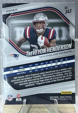 2025 Panini Prizm - White Disco Prizm Treveyon Henderson #343 RC - Patriots - Image 2