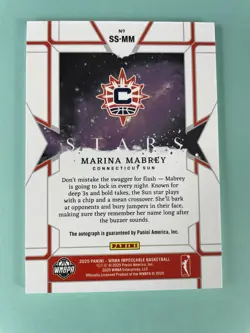 2025 Panini Impeccable WNBA Marina Mabrey #SS-MM “Stars” AUTO GOLD 44/49☀ SUN - Image 4